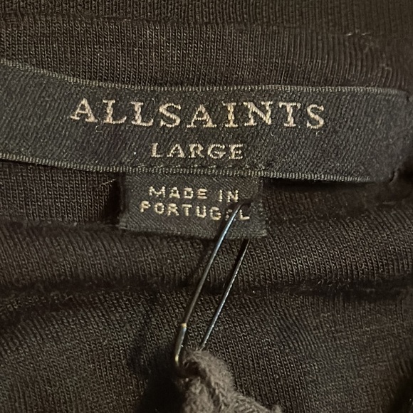 AllSaints‎ Sian Long Sleeve Dress Black NWT Size large - Picture 9 of 12